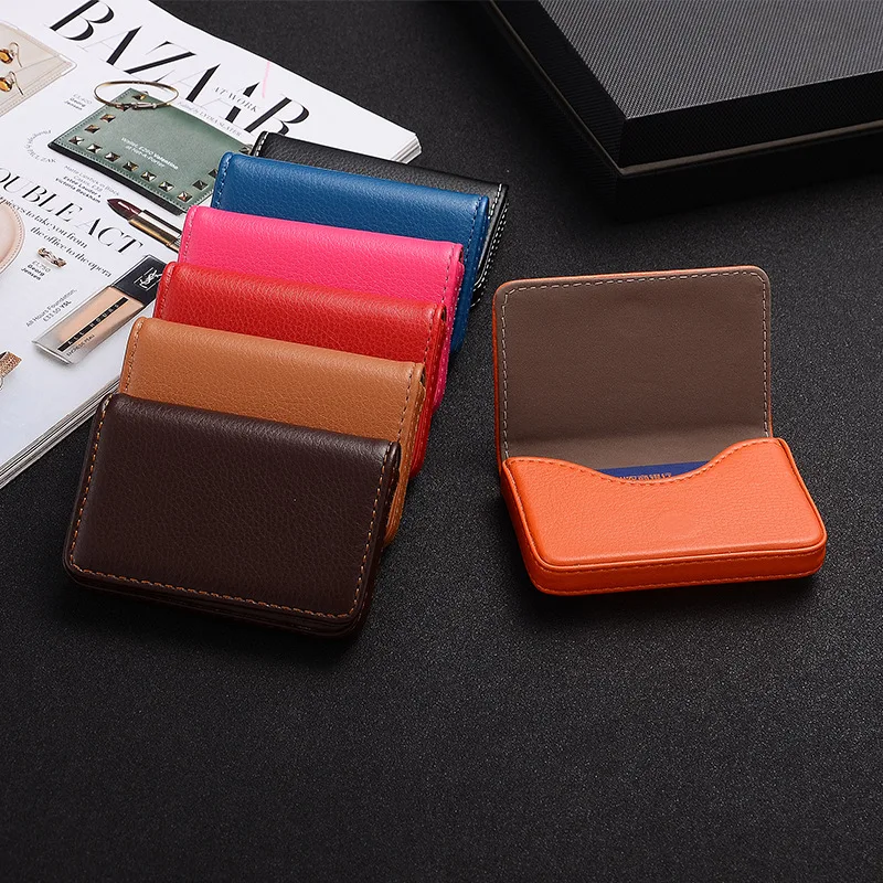 Card Holder Slim Case - 2026 PU Deri Kartvizitlik Manyetik Tokalı
