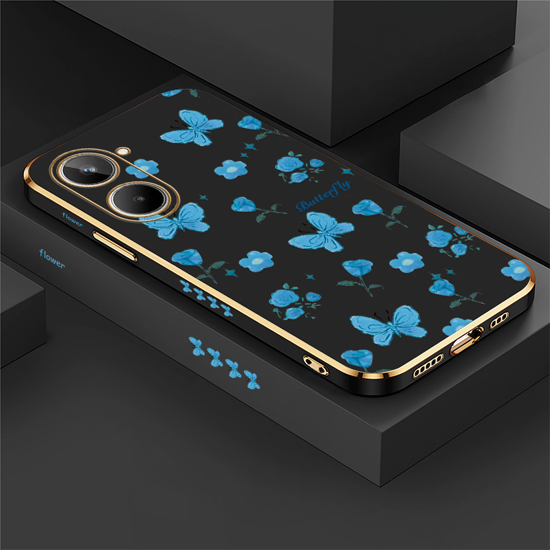 Phone Cases Realme - Çiçek Kelebek Baskılı Telefon Kılıfı OPPO