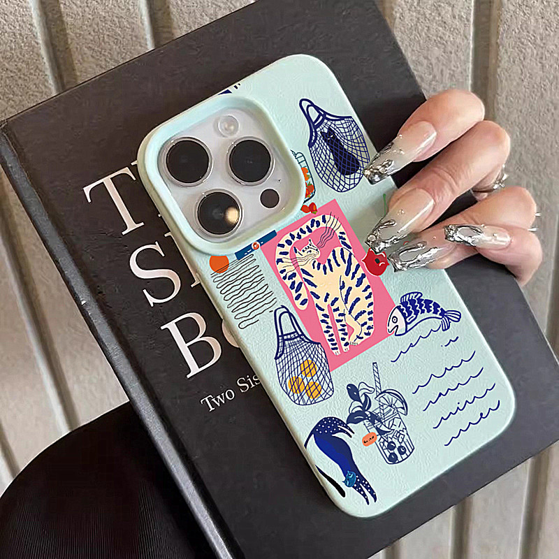 Phone Cases Durable - Sevimli Kiraz Kedi Baskılı Telefon Kılıfları
