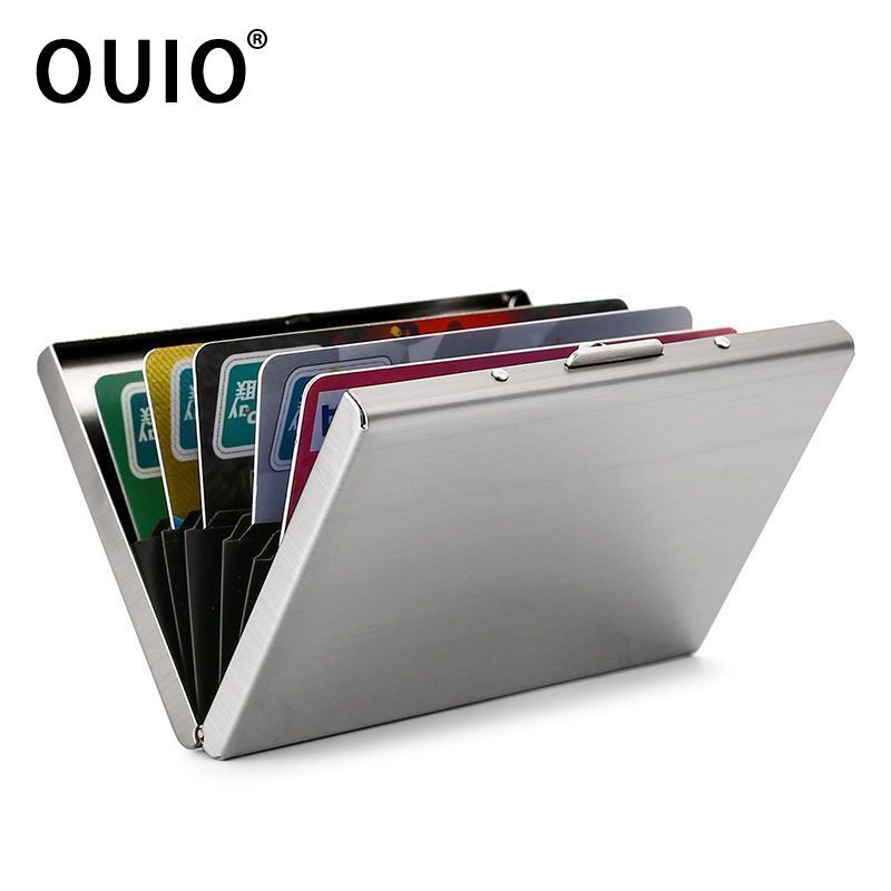 Card Holder Slim Case - OUIO ​ RFID Engelleyici Paslanmaz Çelik