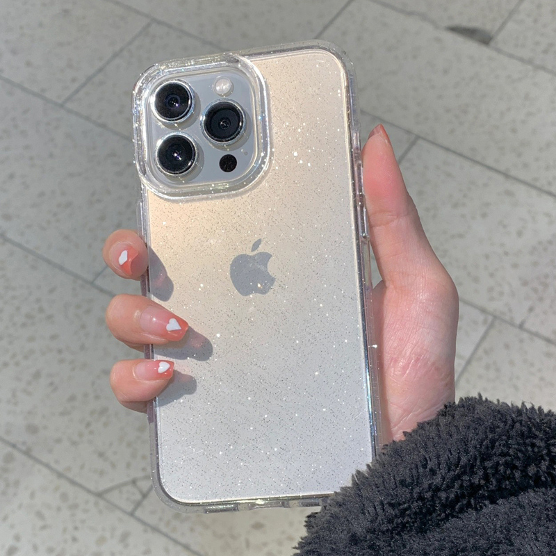 Glitter Shockproof Case - Şeffaf Basit Glitter Telefon Kılıfı iPhone