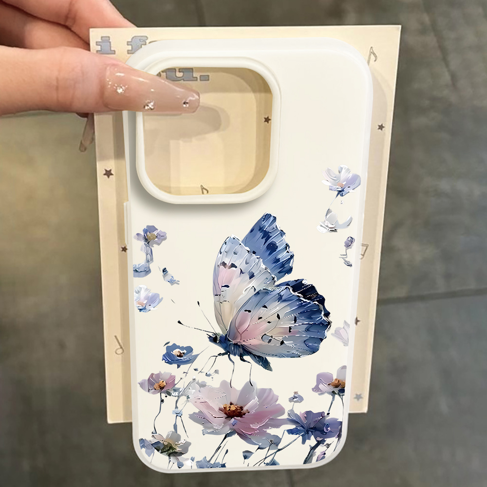 Suluboya Mavi Mor Kelebek Çiçe - Phone Cases Blue incelemesi ve fiyatı