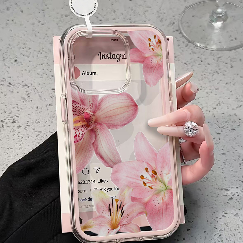 Pembe Zambak Çiçeği Şeffaf Tel - Phone Cases Durable incelemesi ve fiyatı