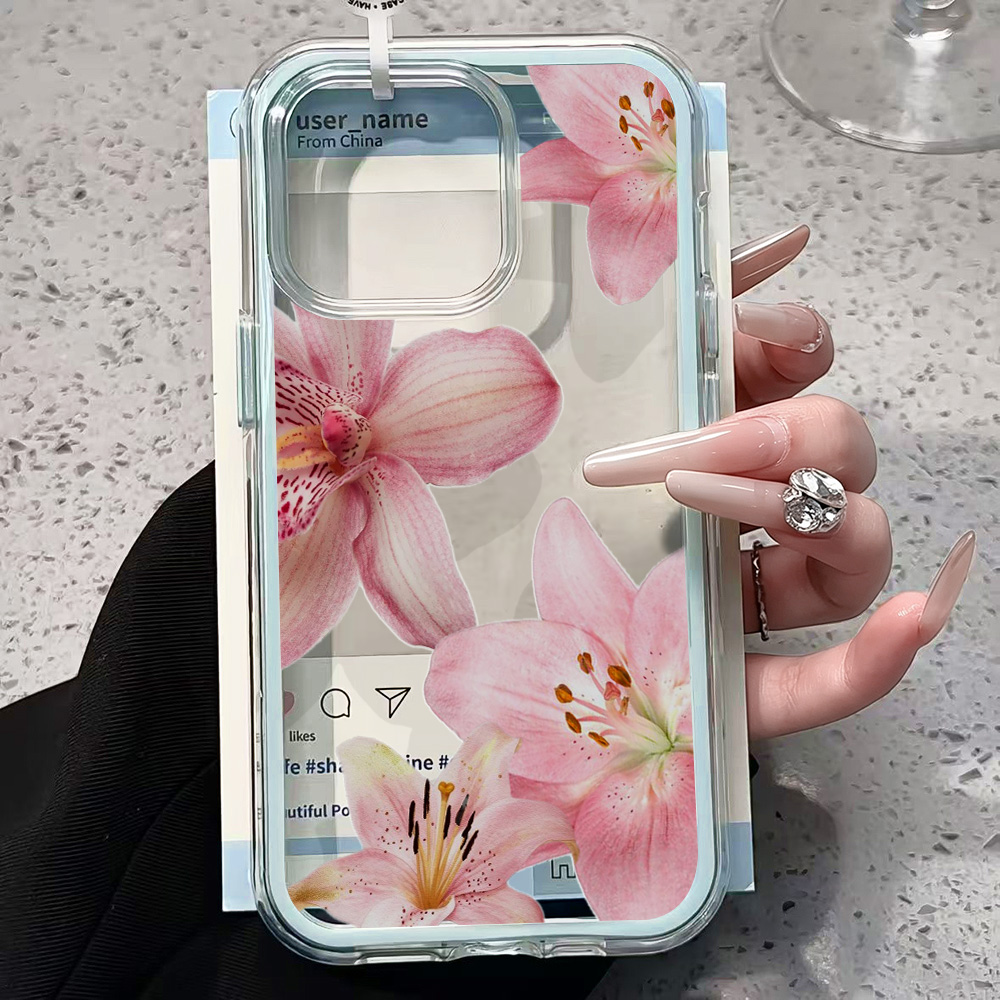 Pembe Zambak Çiçeği Şeffaf Tel - Phone Cases Durable incelemesi ve fiyatı