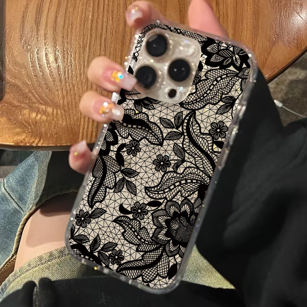 Dantel Çiçekli Şeffaf Telefon  - Glitter Shockproof Case incelemesi ve fiyatı