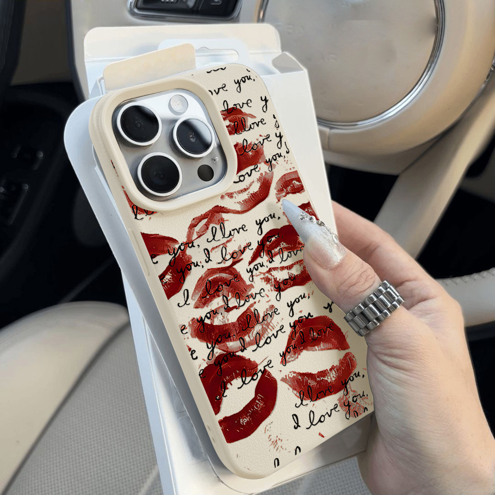 Parlak Kırmızı Dudaklı Deri Te - Phone Cases Durable incelemesi ve fiyatı