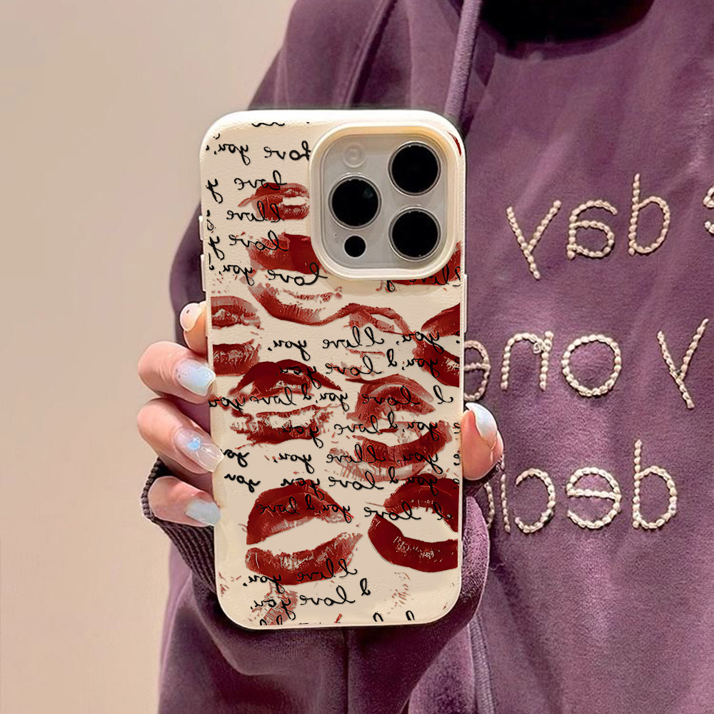 Parlak Kırmızı Dudaklı Deri Te - Phone Cases Durable incelemesi ve fiyatı