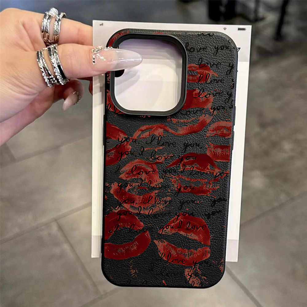 Parlak Kırmızı Dudaklı Deri Te - Phone Cases Durable incelemesi ve fiyatı